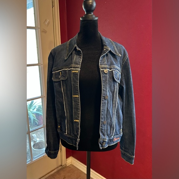 Fiorucci Jackets & Blazers - Fiorucci Women's Y2K Size Medium Cotton Denim Embroidered Jean Jacket